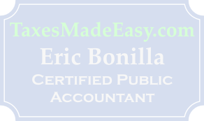 Accountant - Whittier, California, Eric Bonilla's TaxesMadeEasy.com Logo