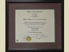 California State Board of Accounting CPA certificate to Eric Bonilla